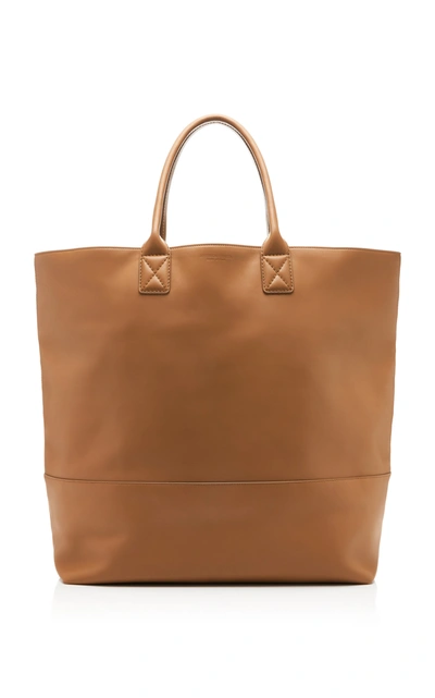 Bottega Veneta Maxi Cabat Leather Tote In Brown