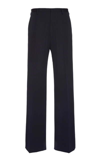 Lanvin Wide-leg Wool Trousers In Navy