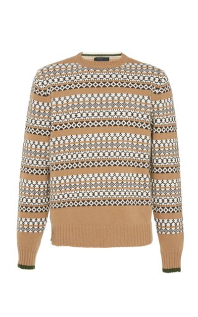 Prada Wool Fair Isle Sweater In Neutral