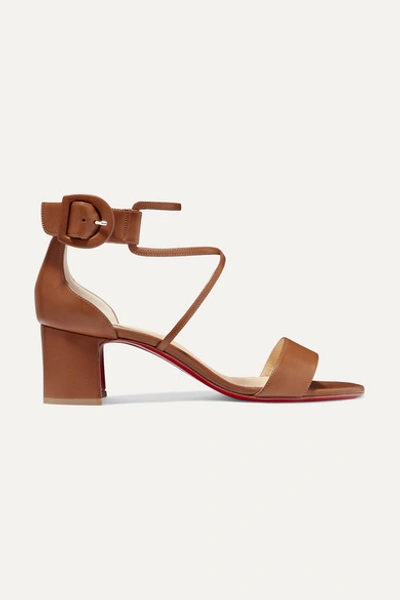 Christian Louboutin Choca 55 Leather Sandals In Tan