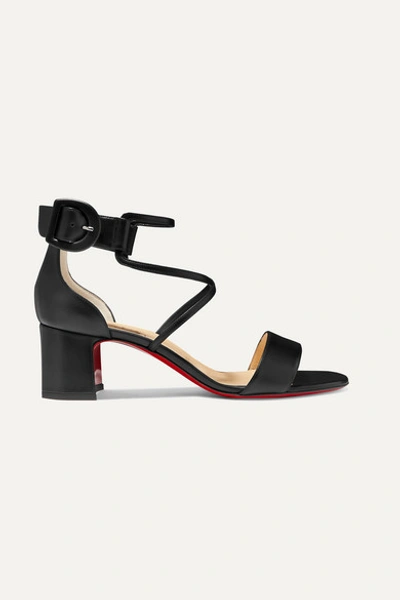 Christian Louboutin Choca 55 Leather Sandals In Black