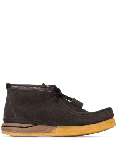 Visvim Beuys Trekker Folk Leather-trimmed Suede Boots In