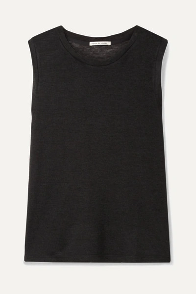 Frances De Lourdes Brando Slub Cashmere And Silk-blend Tank In Black