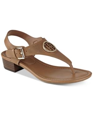 Tommy Hilfiger Kandess Block-heel Thong Sandals Women's Shoes In ...