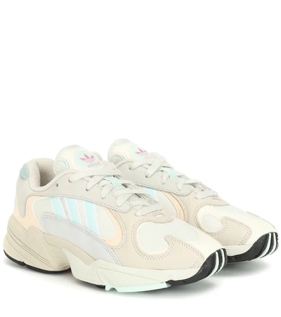 Adidas Originals Adidas White Yung 1 Panelled Low Top Sneakers In Beige