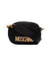 Moschino Logo Plaque Shoulder Bag In Basic