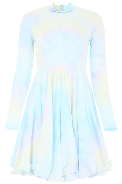 Stella Mccartney Tie-dye Dress In White,pink,light Blue