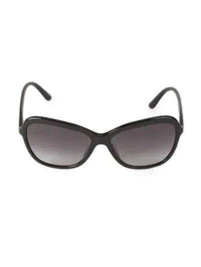 Dolce & Gabbana 59mm Gradient Oval Sunglasses In Black
