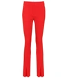 Victoria Beckham Skinny Flat-front Slit-cuff Pants In Red