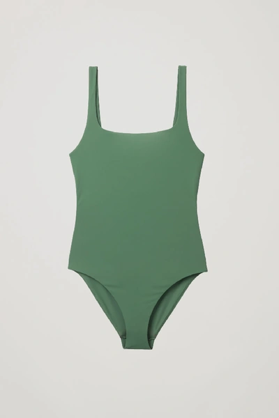 Cos Open-back Swimsuit In Green