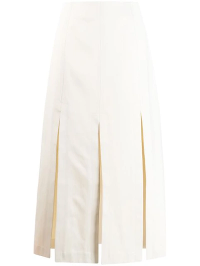 3.1 Phillip Lim / フィリップ リム Multi Slit Sateen Maxi Skirt In White