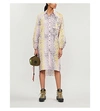 Ganni Leopard-print Cotton-poplin Midi Shirt Dress In Phantom