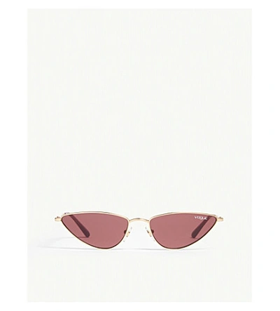 Vogue Gigi Hadid Lafayette Cat Eye-frame Sunglasses In Gold