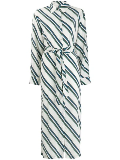 Asceno Striped Silk-crepe Shirt Dress In Diagonal Stripe 1