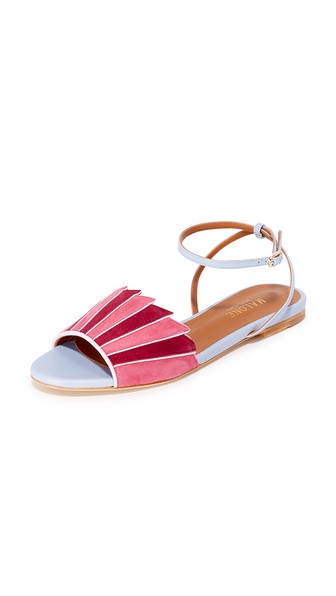 Malone Souliers Lois Suede Flat Sandals In Cactus Flower/plum/dusty ...