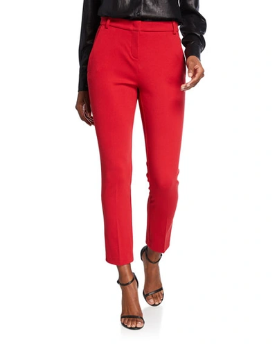 Pinko Flat-front Straight Suit Pants In Red