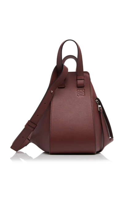 Loewe Hammock Small Leather Shoulder Bag In Burgundy