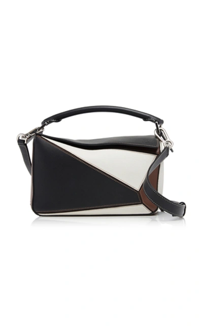 Loewe Puzzle Small Leather Shoulder Bag In Black