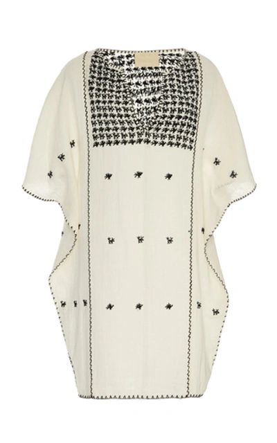 Anaak Luna Embroidered Cotton-voile Dress In White