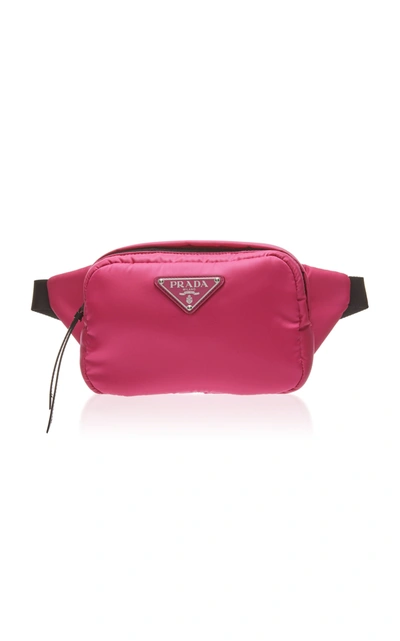 Prada Leather-trimmed Nylon Belt Bag In Pink