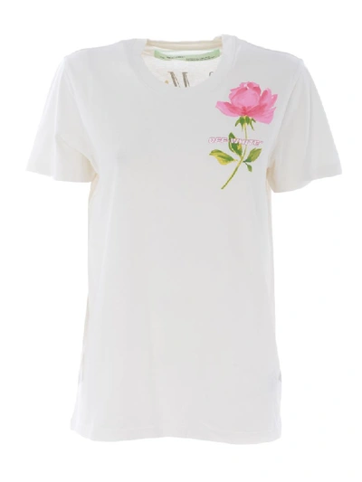 Off-white Short Sleeve T-shirt In Bianco Latte