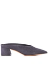 Vince Ralston Suede Pointed Mules In Black
