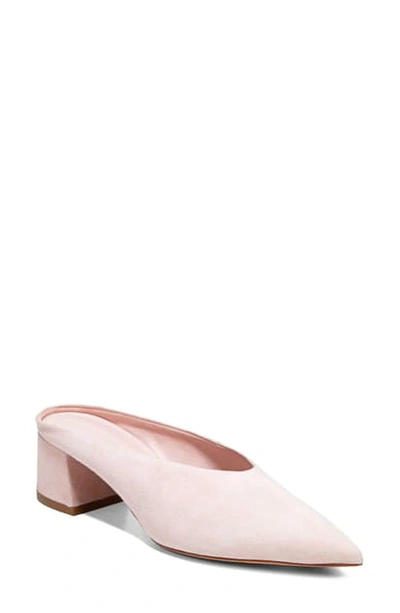 Vince Ralston Suede Pointed Mules In Rosa Seco