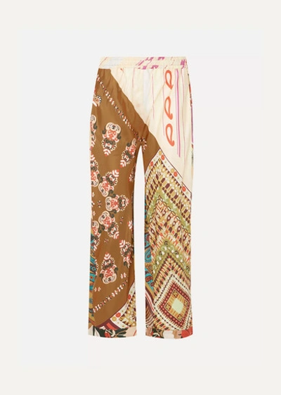 Chloé Printed Detail Wide Trousers In Multi