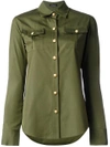 Balmain Classic Poplin Shirt In Green