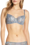 Simone Perele Promesse Underwire Demi Bra In Platinum Blue