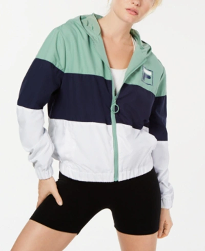 Fila Luella Colorblocked Jacket In Green