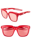 Balenciaga Women's Square Sunglasses, 54mm In Shiny Solid Red/ Red