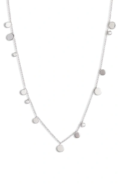 Ef Collection Diamond Confetti Necklace In White Gold/ Diamond