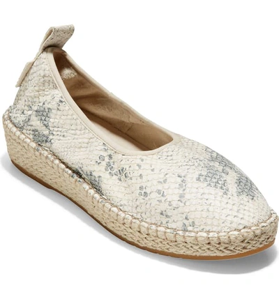 Cole Haan Cloudfeel Espadrille In Ivory/ Grey Print Leather