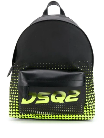 Dsquared2 Dsq2 Race Printed Nylon Backpack In Black