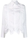 Yohji Yamamoto Ruched Panel Shirt In White