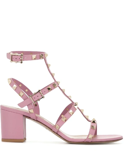 Valentino 'rockstud' Sandalen - Rosa In Pink