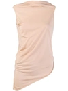 Rick Owens Draped Vest Top In 43 Blush