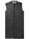 Rick Owens Sheer Sleeveless Dress In Black