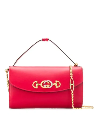 Gucci Horsebit Shoulder Bag In Red