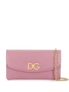 Dolce & Gabbana Logo Plaque Crossbody Bag In Pink
