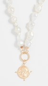 Maison Irem Baroque Freshwater Cultured Pearl Coin Necklace In Gold