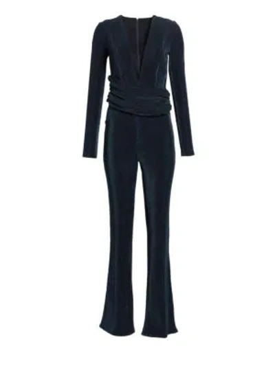 Galvan Origami Wrapped Corduroy Jumpsuit In Midnight