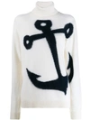 N°21 Anchor Virgin Wool & Mohair Blend Turtleneck Sweater In Cream