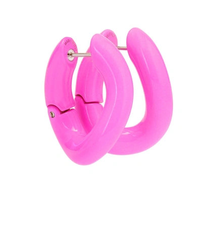 Balenciaga Pink Glossy Loop Earrings
