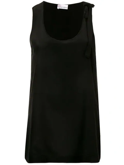 Red Valentino Loose Fit Tank Top In Black