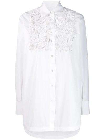 Valentino Lace Chest Shirt In White
