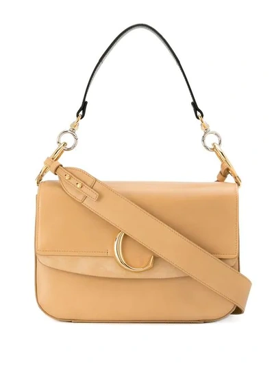 Chloé C Shoulder Bag In Neutrals