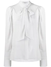 Stella Mccartney Pussy Bow Silk Blouse In White