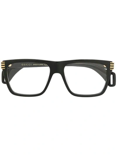 Gucci Rectangle Frame Glasses In Schwarz